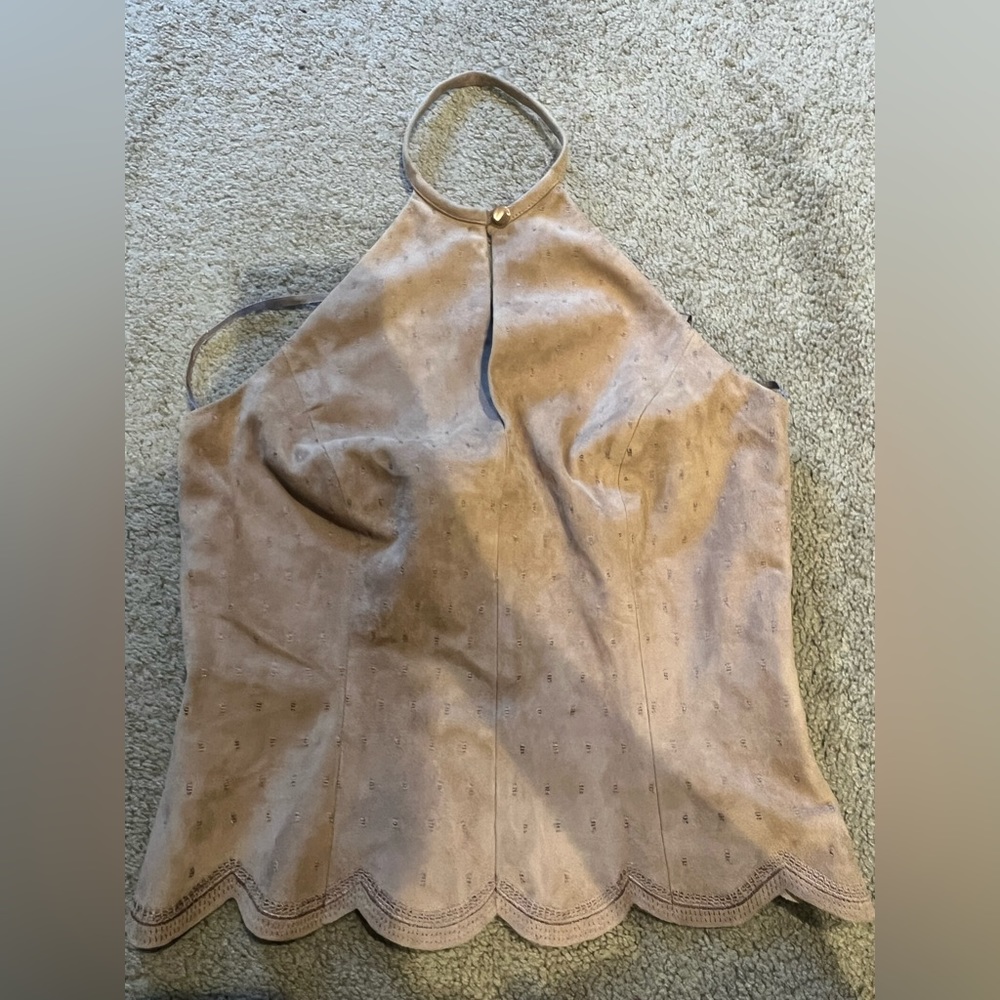 Beige velvet top